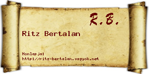 Ritz Bertalan névjegykártya